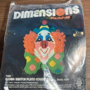 Dimensions Clown Switch Plate Cover Kit - Multicolor Vintage 1983